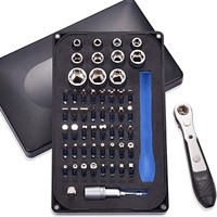 Juego de Destornilladores de Trinquete de Acero S2 54 en 1, Kit de Puntas Magnéticas, Herramienta de Impacto de 5 Modos para Reparaciones del Hogar, Automóviles y Electrónica