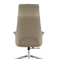 Chaise de bureau moderne à dossier plissé en cuir de vachette véritable, base pivotante à 5 étoiles en aluminium poli, chaise de direction