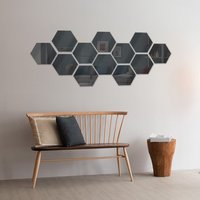 Acrylique DIY Mur Miroir Feuille Auto-Adhésif Laser Cut Hexagones Stickers Muraux pour la Décoration Intérieure