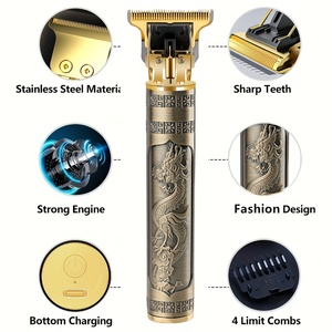 Vintage T9 elettrico tagliacapelli professionale macchina per il taglio dei capelli per <span class=keywords><strong>uomo</strong></span> rasoio per la barba macchina per il taglio di capelli in metallo USB