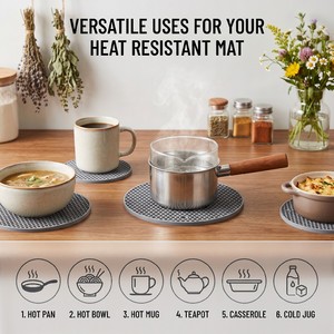 Sous-plat rond en silicone OEM personnalisé, gris, 18 cm, antidérapant, résistant à la chaleur, pour cuisine, ensemble <span class=keywords><strong>de</strong></span> tapis <span class=keywords><strong>de</strong></span> <span class=keywords><strong>table</strong></span>, support <span class=keywords><strong>de</strong></span> casserole <span class=keywords><strong>de</strong></span> qualité alimentaire, <span class=keywords><strong>set</strong></span> <span class=keywords><strong>de</strong></span> dessous <span class=keywords><strong>de</strong></span> plat - Product Image 6