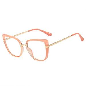 Gafas Ópticas de Moda 2021 con Montura de Ojo de Gato para Mujer, Transparentes, Anti-Luz Azul, con Bisagras de Resorte, para Computadora - Product Image 5