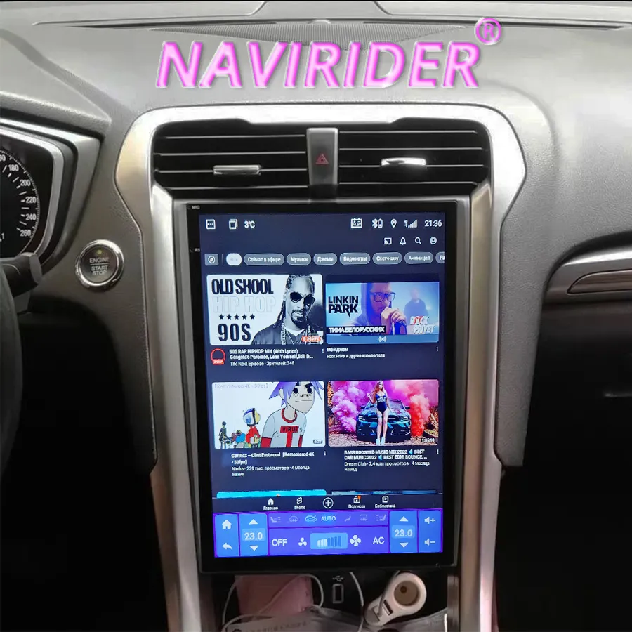 جهاز NaviRider بشاشة 13.8 بوصة بنظام أندرويد 13 2K لسيارة فورد مونديو فيوجن 2014 2019 مشغل فيديو للسيارة بنظام تحديد المواقع نظام ملاحة وسائط متعددة ستيريو سعة 256 جيجا