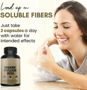 Capsules de cosse de psyllium Supplément de fibre entièrement naturelle Alternative à la poudre de cosse de psyllium, Capsules de cosse de psyllium pour la santé intestinale - Product Image 4