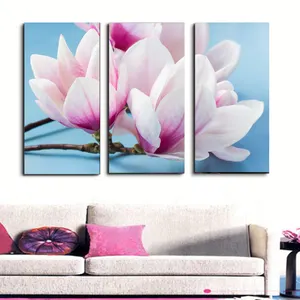 Still life poster 3 panels magnolia flower canvas paintings and wall arts modernism painting home decor for living room