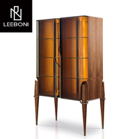 Meubles de salon personnalisés en usine Armoire de présentation du vin grande maison de luxe en bois