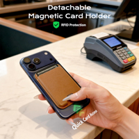 Dompet Paspor PU dengan Kancing, Kantung Ponsel MagSafe, Anti-RFID, Tipis, Slot AirTag, dan Tempat Kartu Magnetik