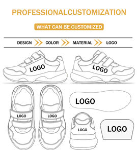 Sneakers alte personalizzate all'ingrosso in tela color tan per neonati, antiscivolo con velcro e suola morbida, scarpe <span class=keywords><strong>primi</strong></span> <span class=keywords><strong>passi</strong></span> per neonati e bambini piccoli - Product Image 4