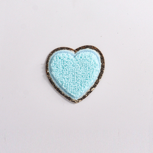 RTS fai da te Low Moq 2 taglie autoadesive Colorfu oro glitterato <span class=keywords><strong>cuore</strong></span> cerotti asciugamano in ciniglia per borse indumento ciniglia <span class=keywords><strong>cuore</strong></span> toppe - Product Image 5