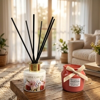Ensemble diffuseur de parfum et bougie parfumée artisanale naturelle OEM en gros pour la Saint-Valentin et Noël, décoration de luxe pour la maison