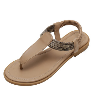 Elegant T-Strap <b>Flat</b> <b>Sandals</b> Microfiber Leather Open Toe Summer Women Shoes Breathable Slip-On EVA Outsole Drop Shipping - Product Image 6