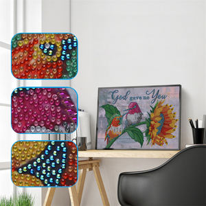 Peinture <span class=keywords><strong>diamant</strong></span> de forme spéciale DIY 5D, perceuse partielle, Kits de point de croix fleur oiseau motif <span class=keywords><strong>diamant</strong></span> <span class=keywords><strong>broderie</strong></span> cristal Arts artisanat - Product Image 1
