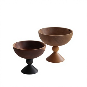 Bol de présentation de fruits en bois d'acacia poli, vintage, écologique, fait main, léger, pour centre de table, service de repas, maison - Product Image 3