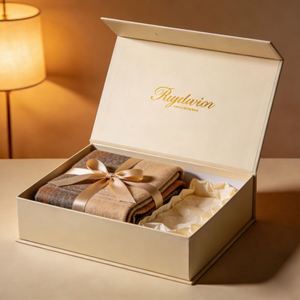 Luxury Eco-friendly Recyclable Rigid Drawer Style <b>Gift</b> <b>Box</b> for Clothing Packaging Magnetic Closure Satin Lining for Socks Fur - Product Image 3