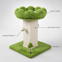 Griffoir pour chat de 40 cm de haut, colonne en corde avec nid en peluche et balles suspendues pour chats d'intérieur OEM/ODM Solide