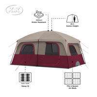 Tente familiale grande capacité à parois droites Kawagebo Kamp (KK) avec sac de transport pour camping en plein air et en voiture – Fournisseur