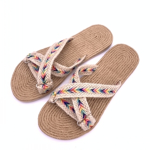 Alla moda di Estate <span class=keywords><strong>Sandali</strong></span> delle Donne Piane <span class=keywords><strong>con</strong></span> <span class=keywords><strong>Corda</strong></span> di Canapa Superiore - Product Image 2