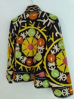 Blouson Bomber en Velours Brodé Noir Unisexe, Style Ethnique Bohème, Doublure Coton Respirante, Séchage Rapide, Mode Saisonnière OEM ODM