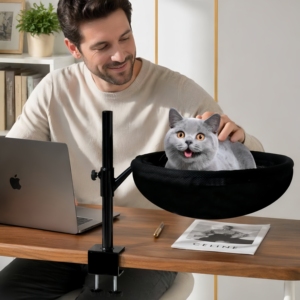 Cat Desk Hammock Bed OEM Fabric Mesh Elevated Portable Pet Resting Basket Clamp Mount Hanging Play Perch Box Wholesale B2B OEM - Product Image 1