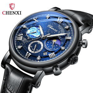 <span class=keywords><strong>CHENXI</strong></span> 972 hommes 2023 mode décontracté en cuir montre à Quartz homme affaires horloge mâle Sport étanche Date chronographe montres-bracelets - Product Image 1