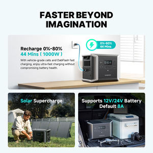 Stations d'alimentation Dabbsson DBS1300 1330wh, connectez <span class=keywords><strong>deux</strong></span> batteries supplémentaires pour obtenir un générateur d'énergie solaire portable massif de 9460wh - Product Image 6