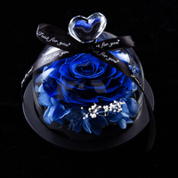 Kotak Hadiah Mawar Biru Awet Bentuk Hati Buatan Tangan Tahan Lama untuk Hari Ibu, Hari Valentine, Hari Jadi & Natal