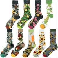 WUYANG FACTORY Floral Verre Maille Soie Version Chaussettes Femmes Fruits Motif Cristal Moyen Tube Chaussettes D'été