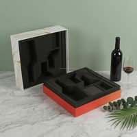 Coffret cadeau de verres à vin avec couvercle personnalisé, insert en EVA, emballage pour 1 bouteille de vin et 2 verres, coffret cadeau de vin rouge haut de gamme