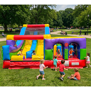 Aire de jeux gonflable commerciale avec toboggan, parcours d'obstacles pour événements en plein air, fête d'enfants, <span class=keywords><strong>château</strong></span> gonflable - Product Image 2