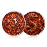 Vente en gros usine Pièce de collection en cuivre pur 999 de 5 oz, ronde, avec relief des créatures mythiques Angel Liberty