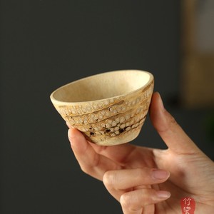 Handmade Golden Bamboo Root <b>Teacup</b> Carved Natural Fair Cup For Tea Sets - Product Image 1