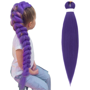 Purple Synthetic Dreadlocs <b>Braiding</b> <b>Hair</b> Extensions <b>Pre</b>-<b>Stretched</b> 70Inch 4PCS/Pack 360g Low Temperature Flame Retardant Braids - Product Image 3