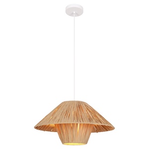 Lampade rafia per sala da pranzo ristorante Moder E27 luce a sospensione in rafia naturale paralume lampadario lampade - Product Image 4