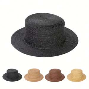หมวกทรงบอเตอร์ทำจากฟางข้าวสาลีคุณภาพดี สำหรับผู้หญิงและผู้ชาย หรูหรา คุณภาพพรีเมียม เหมาะสำหรับฤดูใบไม้ผลิ ฤดูร้อน สไตล์ลำลองกลางแจ้ง ป้องกันแสงแดด - Product Image 2