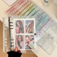 Clips colorés en PVC transparent à 6 trous pour feuilles mobiles A5/A6, papier de remplissage, petit album de rangement pour cartes, cadeau
