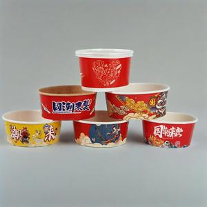 Custom Logo Restaurant Togo <b>Hot</b> Fast Food Container Kraft Paper Bowl Disposable Street Food Packaging Tableware Paper Bowl - Product Image 6