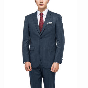 Traje de Hombre de Calidad Superior, Chaqueta Gris Oscuro con Rayas Finas, Solapa de Muesca, Cierre de un Botón, Tela TR, Blazer, Traje de Novio - Product Image 5