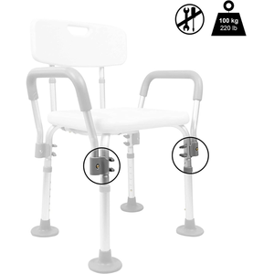 PEPE P30029 Adjustable <b>Shower</b> <b>Chair</b> for Seniors with Arms - Product Image 4