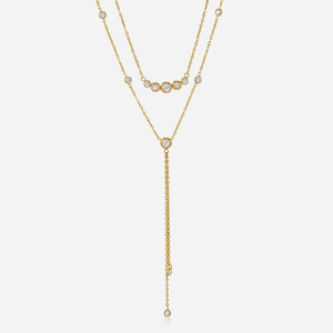 Collier ras du cou double couche en acier inoxydable plaqué or 18 carats avec pendentif Smiley et zircone ronde, résistant au ternissement et à l'eau, par J&D Jewelry - Product Image 6