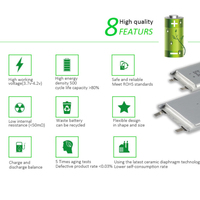 Batteries au lithium OEM en pochette 5000 mAh 4000 mAh 800 mAh 1800 mAh 850 mAh, batteries Li-ion polymère rechargeables 3,7 V Lipo KC