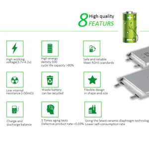 3.7v Lithium Battery OEM 606090 701488 105085 5000mah 4000mah 800mah 1800mah 850mah Rechargeable Lithium Li Ion Polymer Batteries 3.7v Lipo Battery