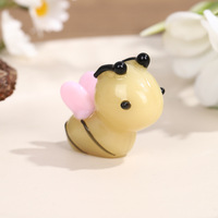 Ornement animalier en verre artisanal, mini abeille jaune, cadeau pour amis, souvenir de voyage pour la maison ou le bureau