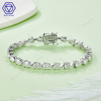 Poire Coupe Moissanite Tennis Chaîne Bracelet Bracelet Original 925 Chaîne En Argent avec GRA Argent Main Chaîne pour Hommes S925 Bracelet