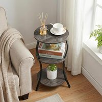 Table d'appoint, petite table d'appoint, table de chevet haute pour salon, chambre, bureau, salle de bain, marron rustique et noir classique