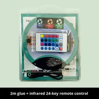 Bandes lumineuses LED alimentées par batterie 24 touches infrarouges télécommandées 5V 2835 5050 rétroéclairage intérieur TV Decora R + G + B lumières LED