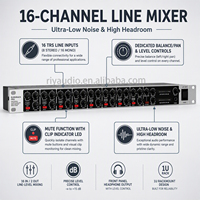 RX1602 EURORACK PRO Mixer Line Level Multiguna 16 Kanal untuk Rak, Cocok untuk Studio Rekaman, Ruang Siaran, Panggung, Pertunjukan Langsung