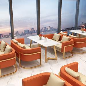 طقم طاولة وكراسي معدنية بتصميم اسكندنافي بسيط للمقاهي والمطاعم الغربية وقاعات الاجتماعات والبارات التجارية - Product Image 2