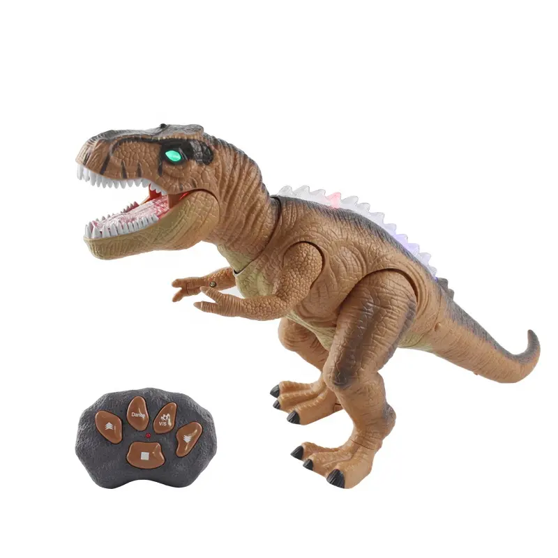 HUADA 2022 Children Simulated Red Light Eyes RC Remote Control Robot Toys Dinosaur with Sounds