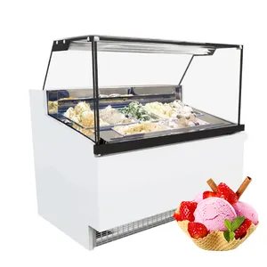 Prosky Special Design Gelato Ice Cream Display Freezer Counter 12 Pan Showcase Freezer Machine For Sale