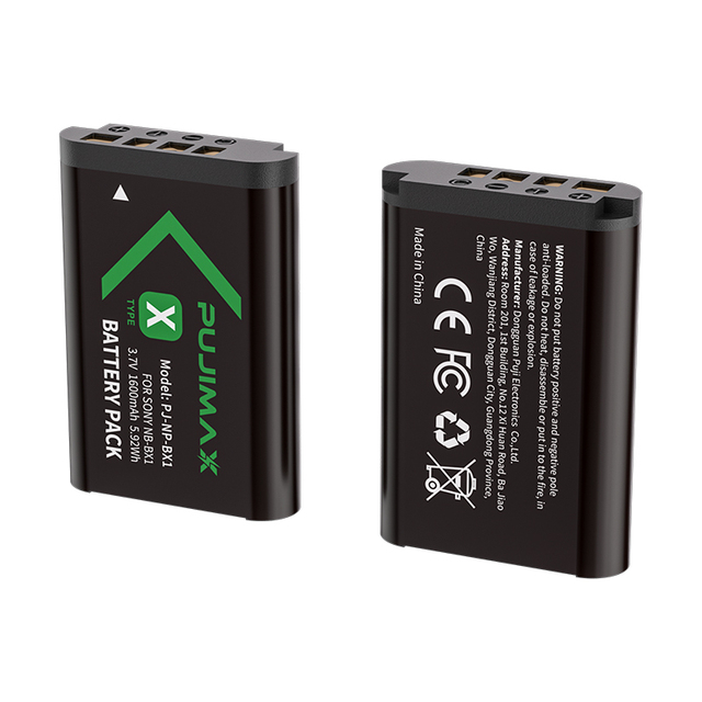 PUJIMAX 3.7V 1600mAh NP-BX1 Camera Battery for Sony DSC RX1R RX100 H400 HX300 HX350 HX400V WX300 WX350 WX500 ZV-1F HDR-AS10 AS15